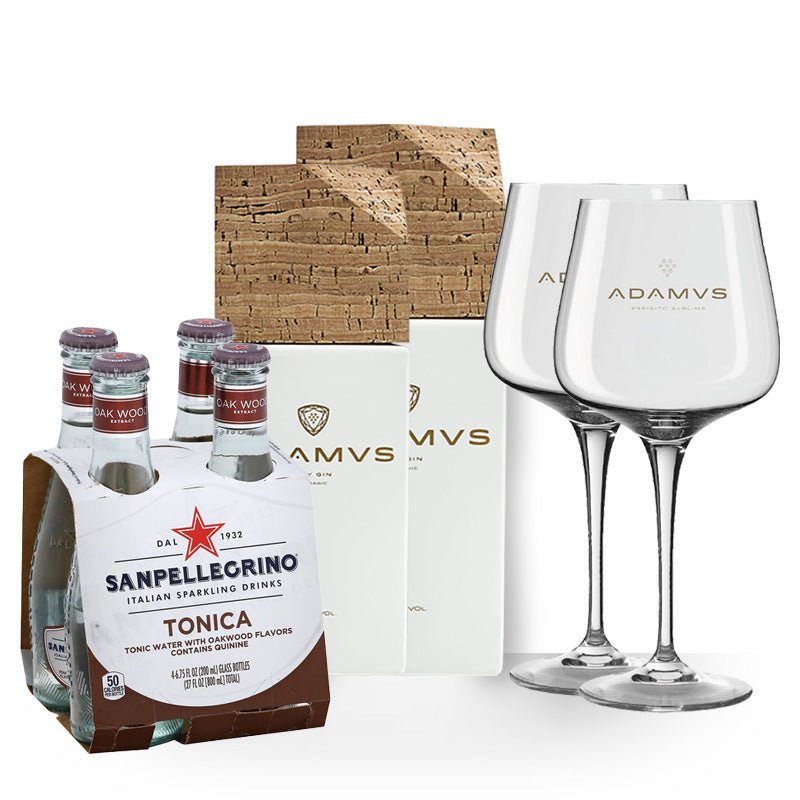 Pack Adamus & Sanpellegrino - 2 Adamus Organic Dry Gin + 2 Free Glass + 4 Free Sanpellegrino